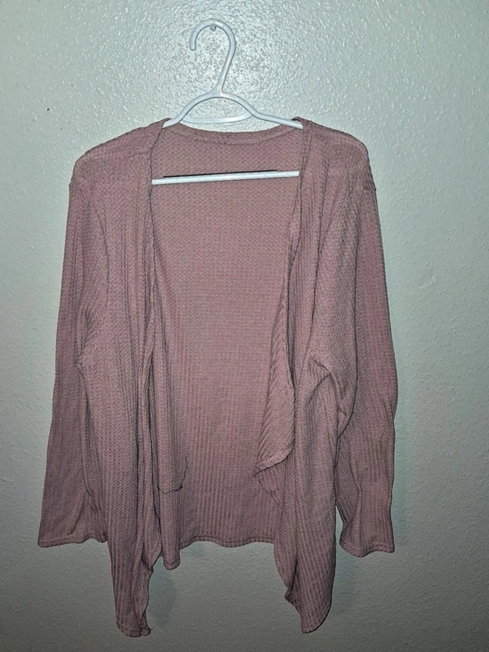 Draped Open Front Sweater in Pink